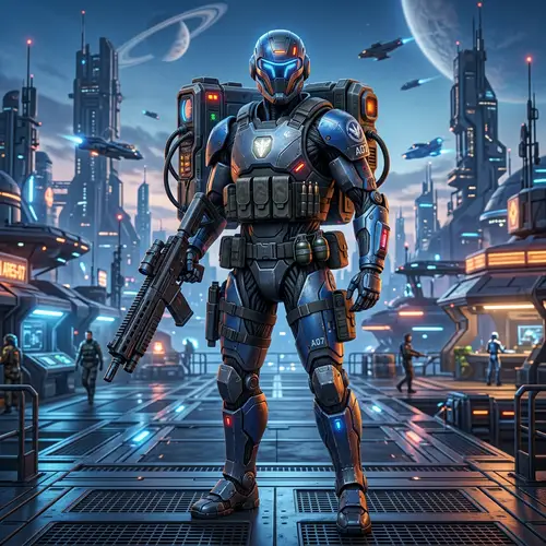 Futuristic Soldier Robot with Advanced Technology