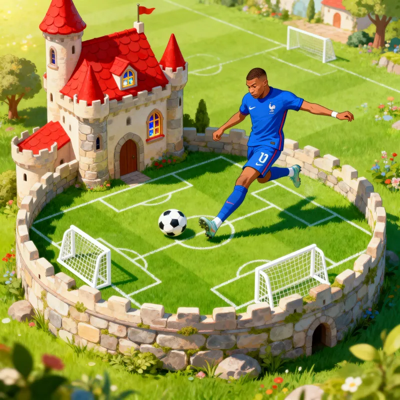 Football Cake with Mbappé Decoration