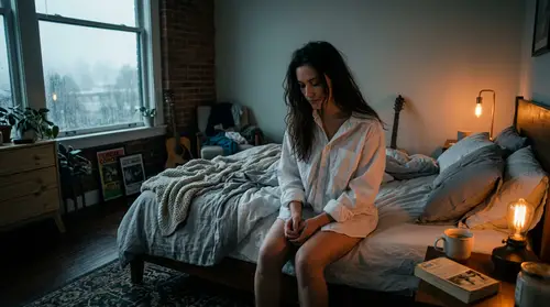 Introspective Woman in Modern Seattle Apartment