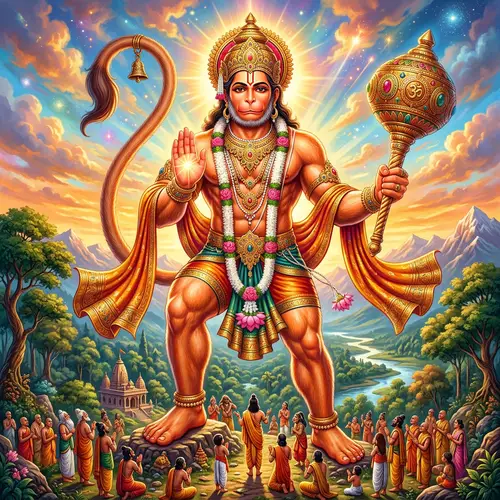 Majestic Lord Hanuman: A Colorful Representation