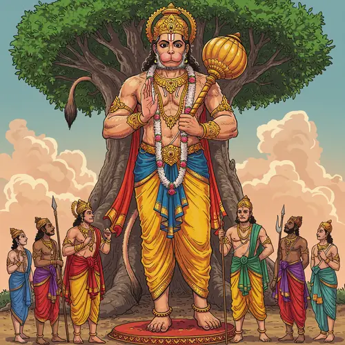 Majestic Lord Hanuman: A Colorful Representation