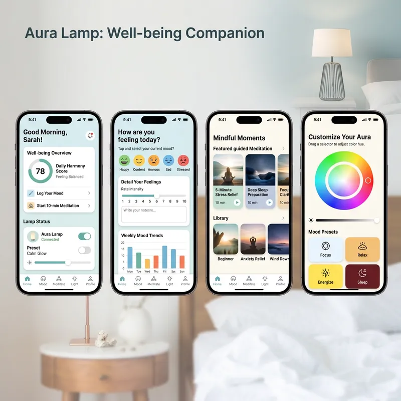 Mobile Lamp App for Well-Being & Mental State Monitoring