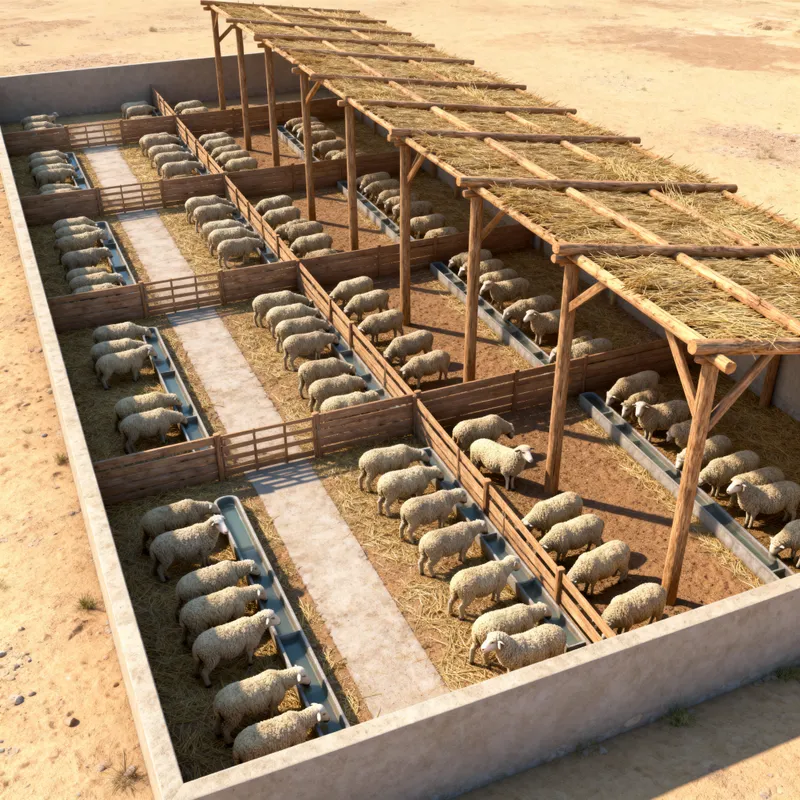 Realistic 3D Model of Large Open Sheep Barn Realistic 3D Model of Large Open Sheep Barn