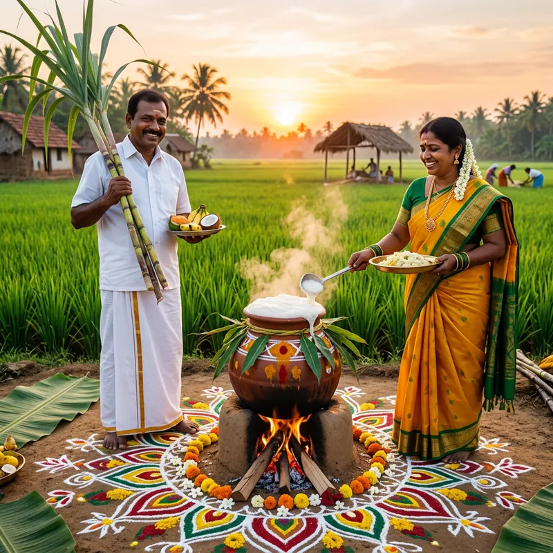 Colorful Pongal Celebration | Festive Rangoli Patterns