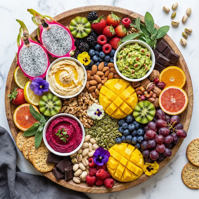 Vibrant Healthy Snacks: Fresh Fruits & Nuts