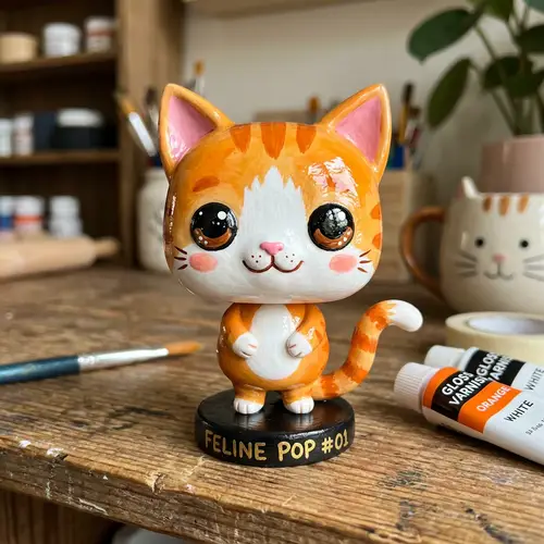 Homemade Cat Funko Pop Figurine | Colorful Cat Toy