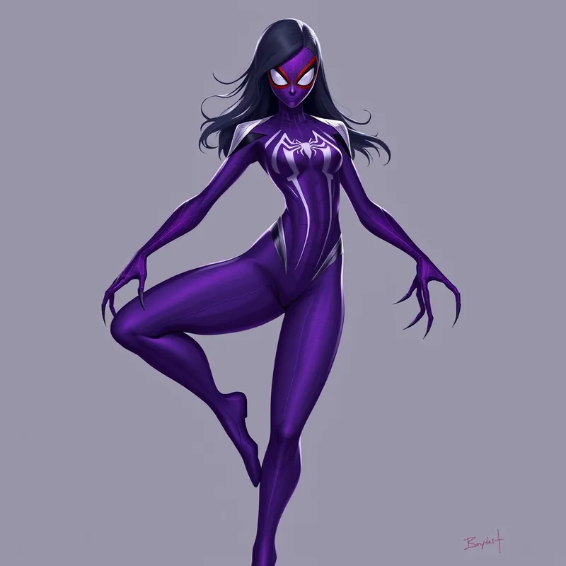 Slender Purple Marvel Spider Woman Character Design Slender Purple Marvel Spider Woman Character Design