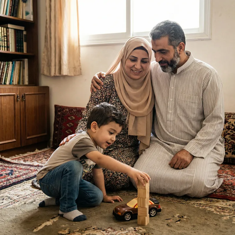 Muslim Family Love | Serene Portrait Muslim Family Love | Serene Portrait