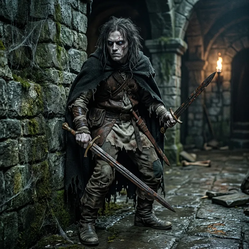 Menacing Undead Human - D&D 19-Year-Old Character