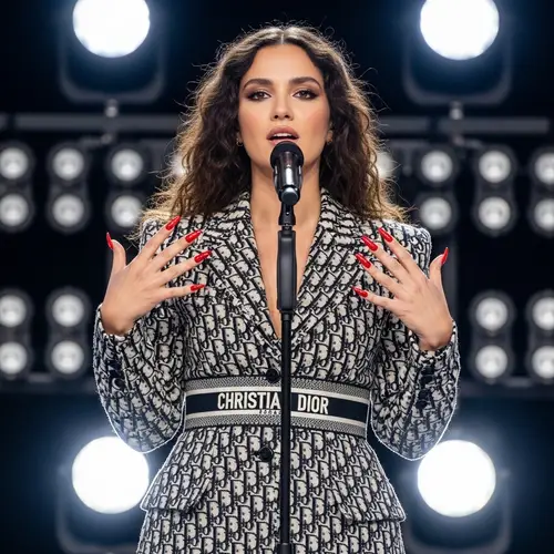 Realistic Singer in Christian Dior Fashion