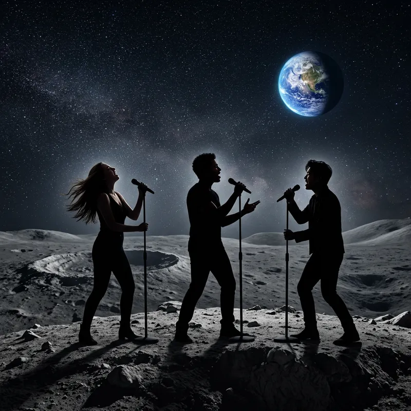 Moonlit Silhouettes Serenade on the Moon