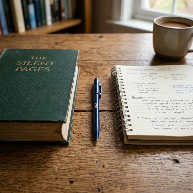 Elegant Pen Between Book and Notebook