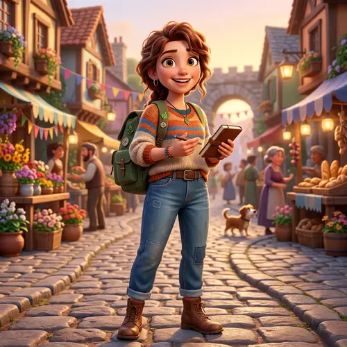 Pixar-Style Adventurous Female Scientist Image