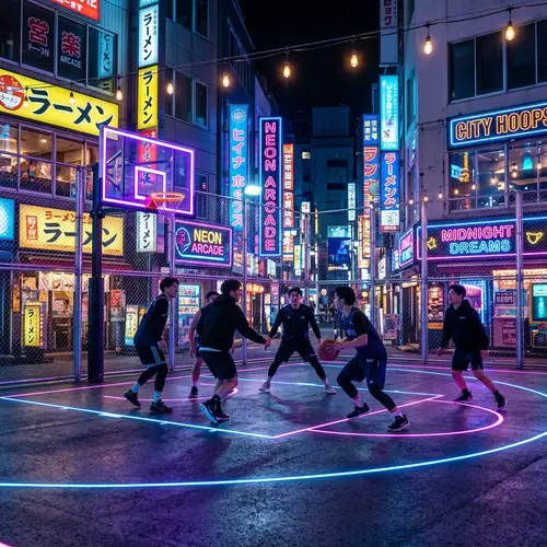 Neon Basketball Court: A Vibrant Game Experience