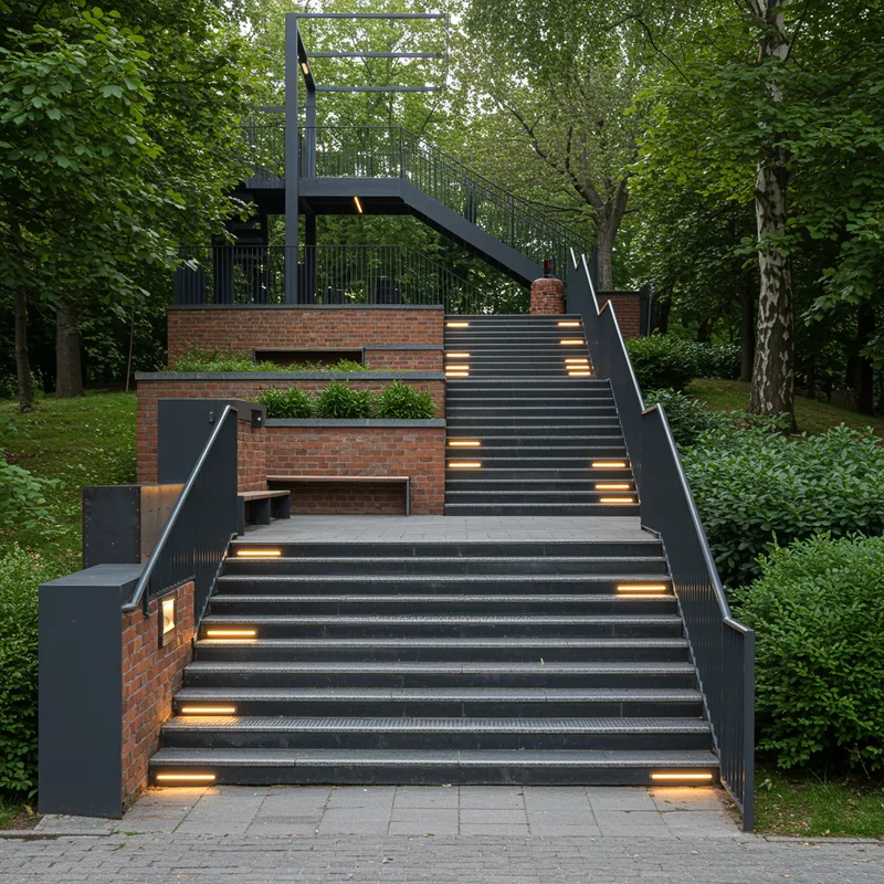 Innovative Industrial Staircase Design for Parks