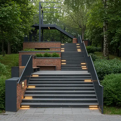 Innovative Industrial Staircase Design for Parks