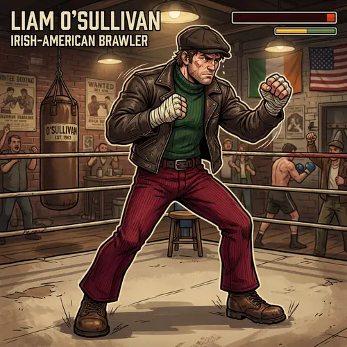 1960s Irish-American Fighter Character Art
