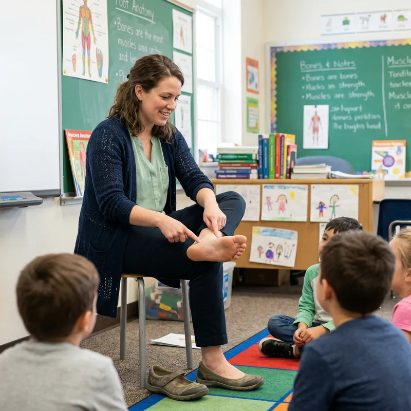 Female Teacher Demonstrates Foot Techniques