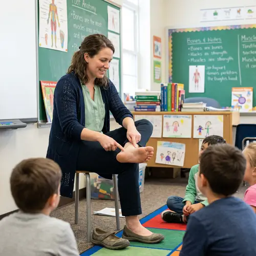 Female Teacher Demonstrates Foot Techniques
