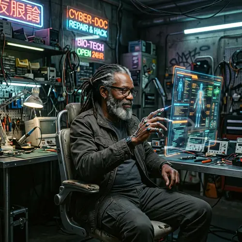 Cyberpunk Clinic: Futuristic Hair Care Experience