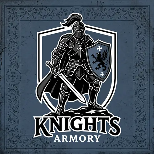 Medieval Knight Logo in Black Armor