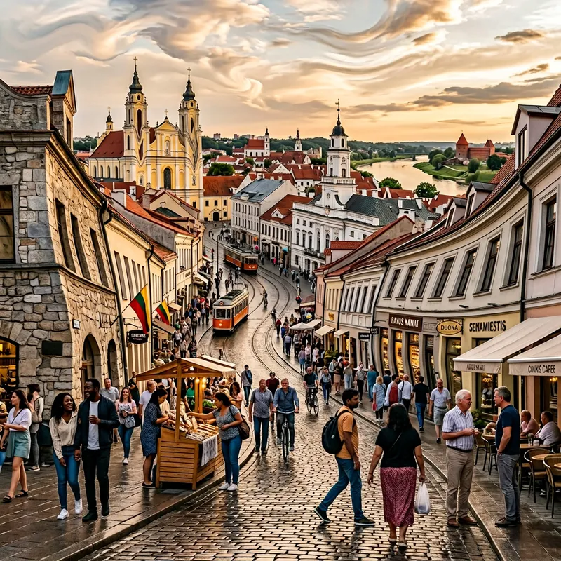 Fluided Kaunas: Vibrant Cityscape of Architectural Diversity