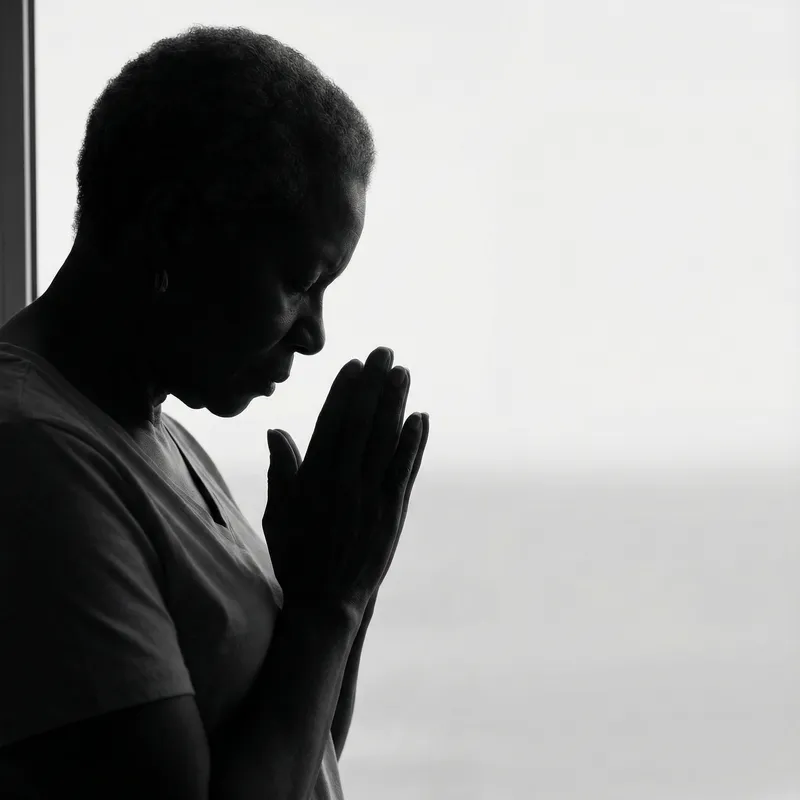 Silhouette of an African-American Woman Praying