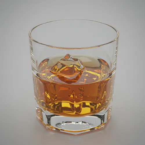 Half-Filled Knit Whiskey Glass Illustration