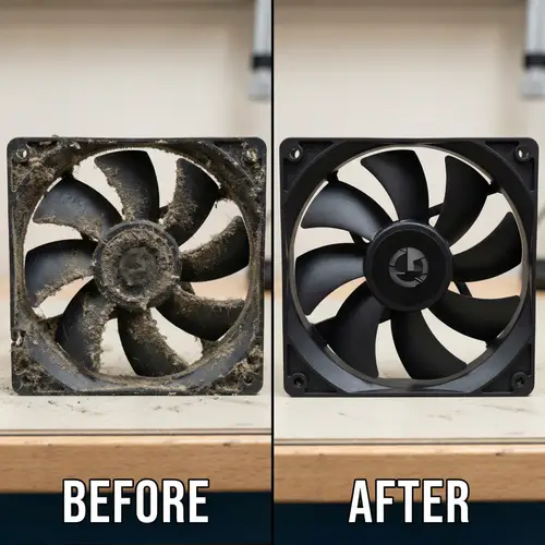 4K Resolution Computer Cooling Fan Cleaning Before & After