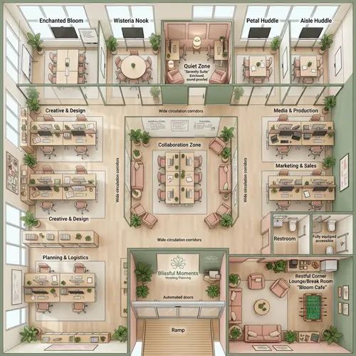 Wedding Event Management Office Design - Start-up Company Floor Plan