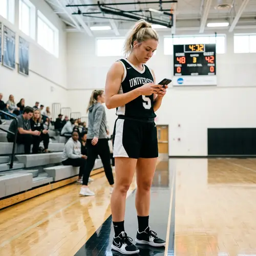 Athletic Person in Number 5 Sports Uniform | Gymnasium Scene