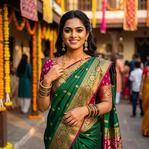 Vibrant South Asian Feminine Fashion