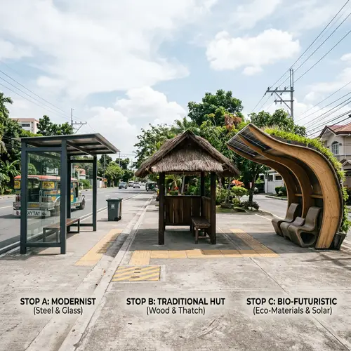 Unique Architectural Designs for Jeepney Stop Waiting Sheds