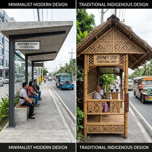 Architectural Designs: Minimalist Modern and Traditional Style Waiting Sheds
