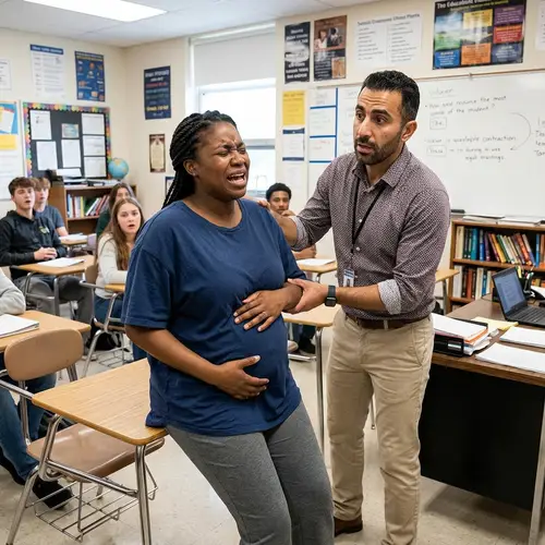 Powerful Scene: Pregnant Woman Gives Birth in School