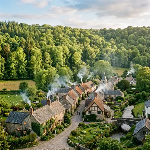 Quaint Village at Forest Edge | Charming Cottages & Green Surroundings