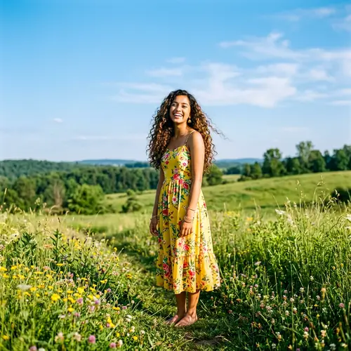 Beautiful South Asian Girl in Vibrant Yellow Dress
