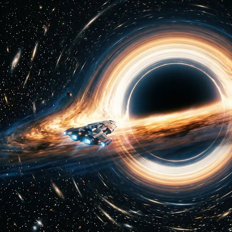 Spacecraft at Black Hole's Event Horizon: Time Dilation Ahead