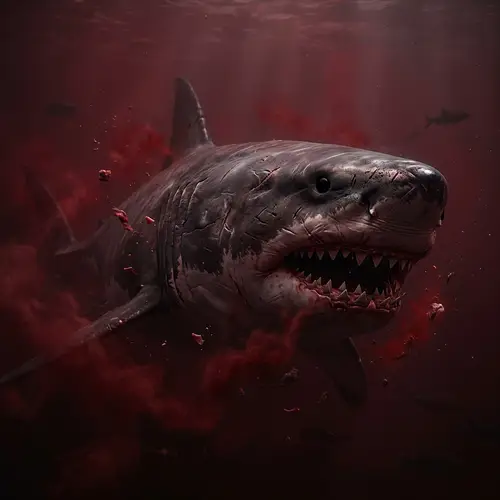 Realistic Megalodon Wallpaper with Dark Sea