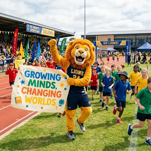 Enthusiastic Lion for School Sports Day