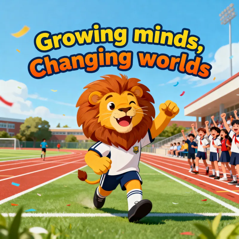 Enthusiastic Lion for School Sports Day