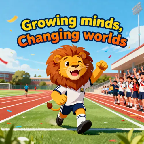 Enthusiastic Lion for School Sports Day