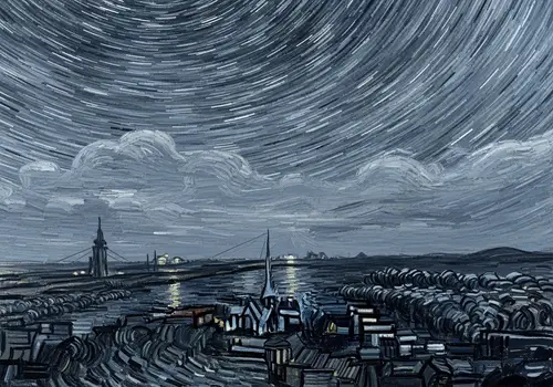 Painful Night Inspired by Van Gogh's Starry Night