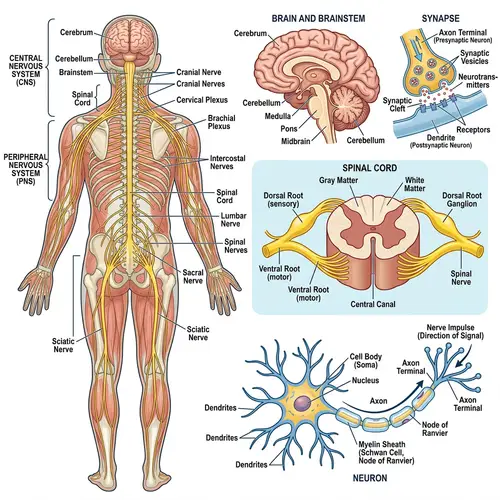 Human Nervous System: Brain, Spinal Cord & Neurons