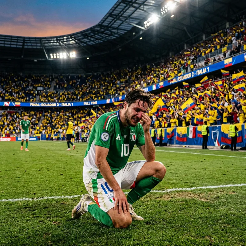 Heartbroken Italian Soccer Player in Tears After Losing to Ecuador