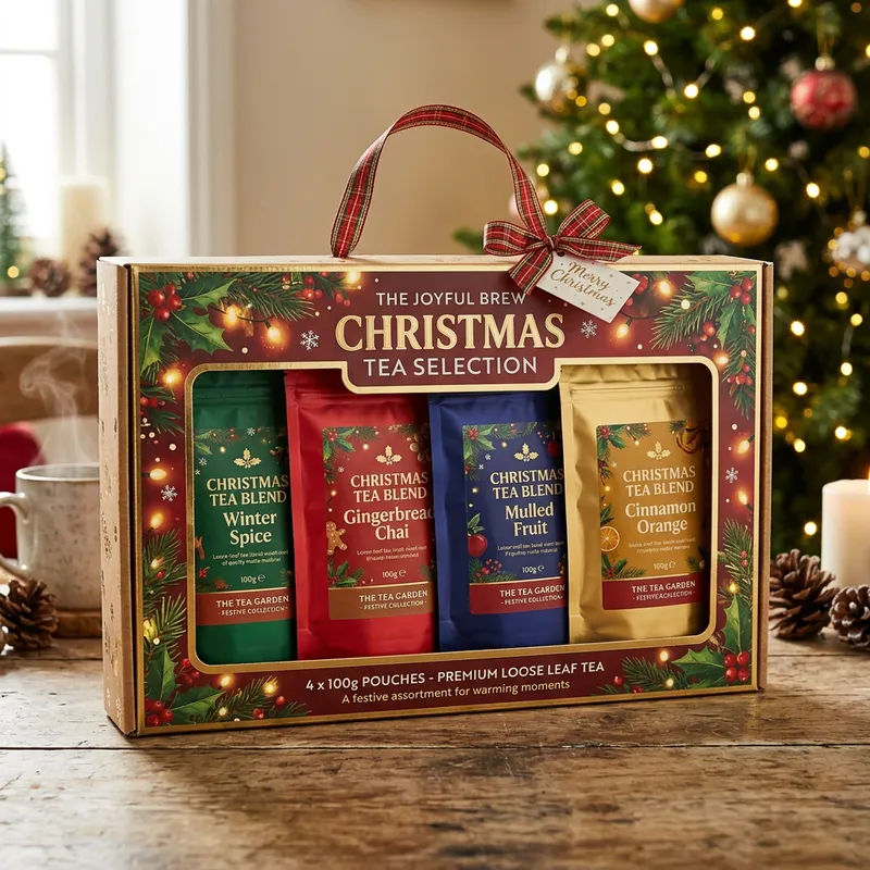 Christmas-Themed Tea Package with Window Box Design Christmas-Themed Tea Package with Window Box Design