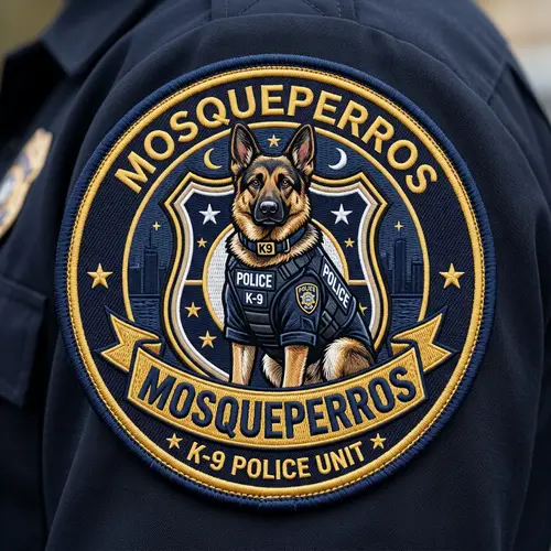 Police Patch Design Featuring Dog - Mosqueperros