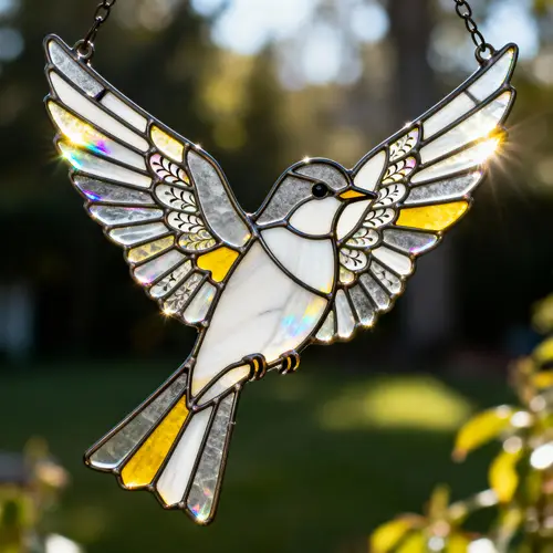 Vibrant Bird Stained Glass Suncatcher