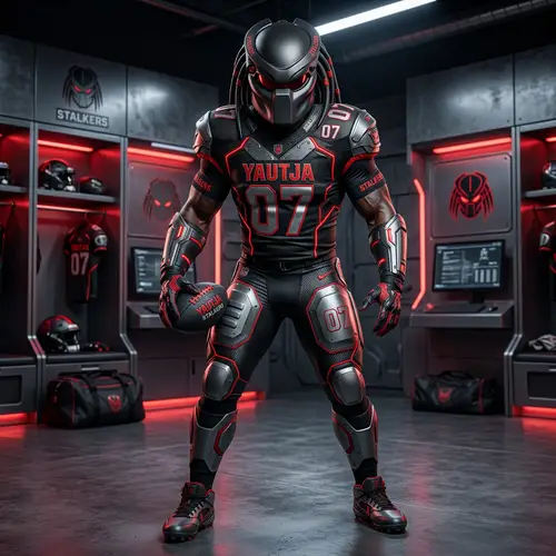 Futuristic Predator-Inspired Football Uniform Mockup