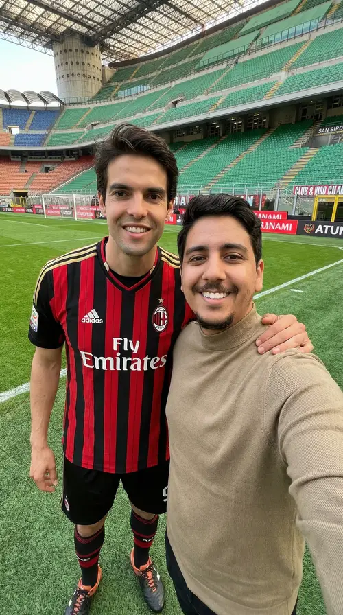 Realistic Selfie with Kaká at San Siro Stadium